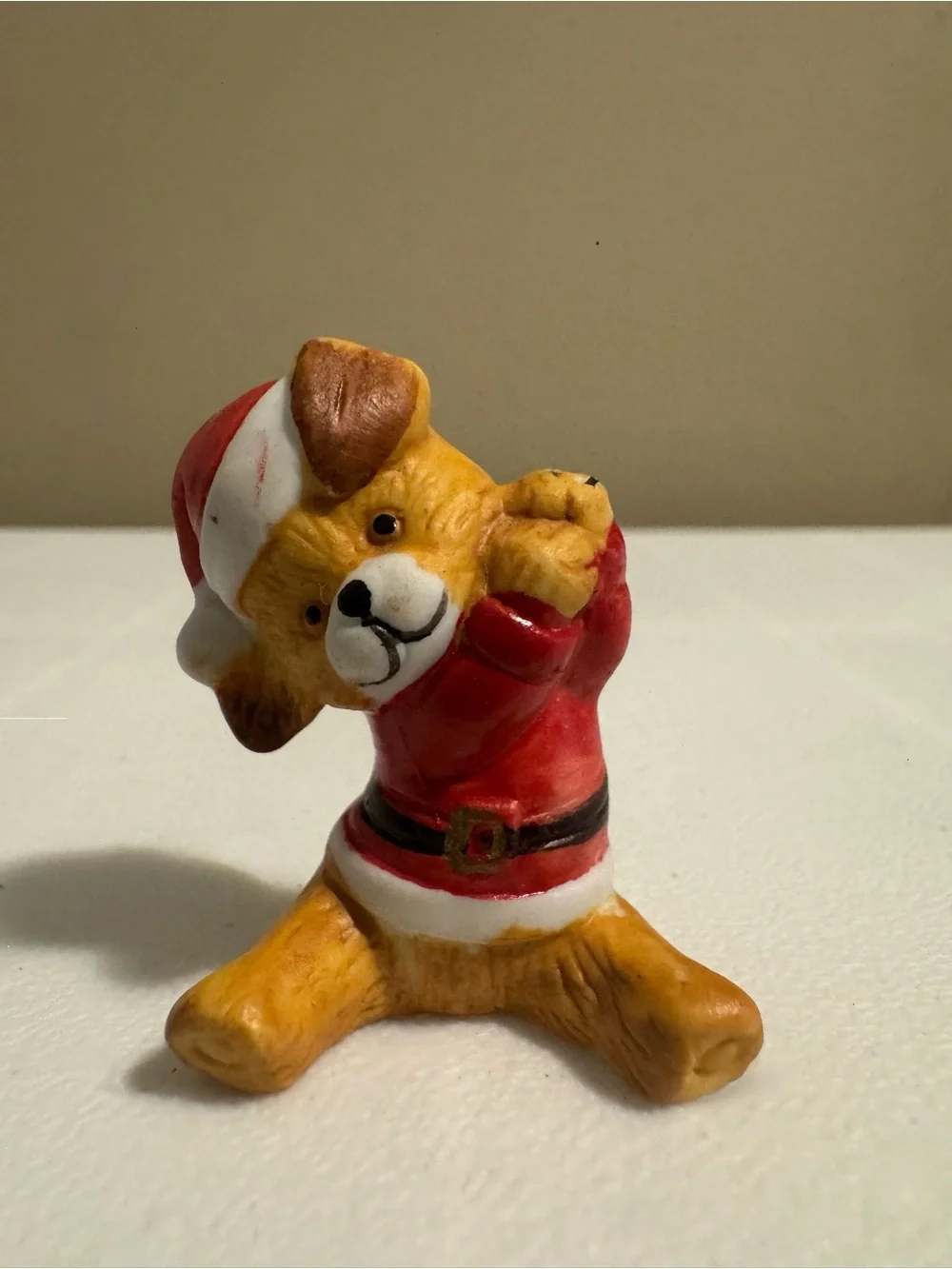 Vintage Christmas Tiny Santa Dog